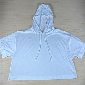 Athleta Women’s‎ Oversized Lightweight Hoodie Medium White 100% Polyester